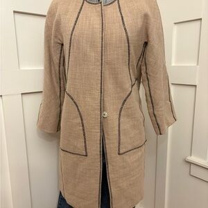 DKNYC Tan Coat with Black Accents Size Small
